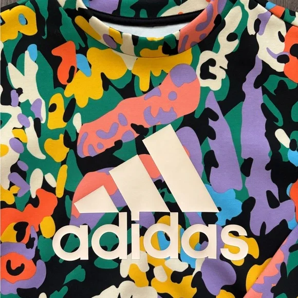 Adidas Multicolor Graphic Cropped Sweatshirt - Picture 3 of 7